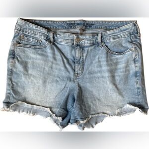 Torrid Mid-Rise Mid Short Vintage Stretch Light Wash Cut Off Size 20